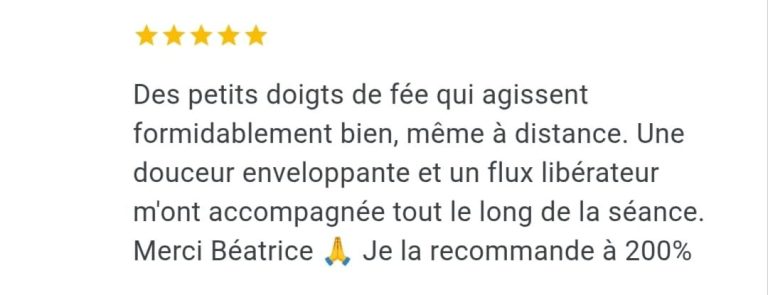 avis positif séance à distance Béa énergéticienne Espalion