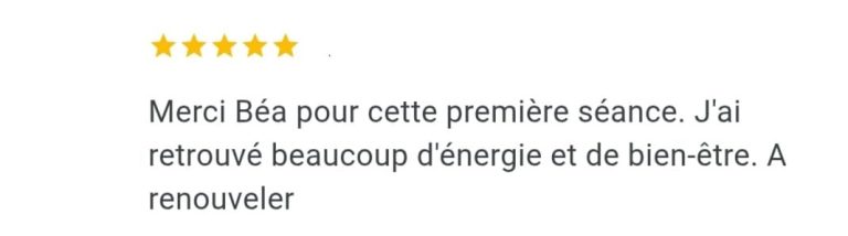 avis client séance de magnétisme apaisement et bien être