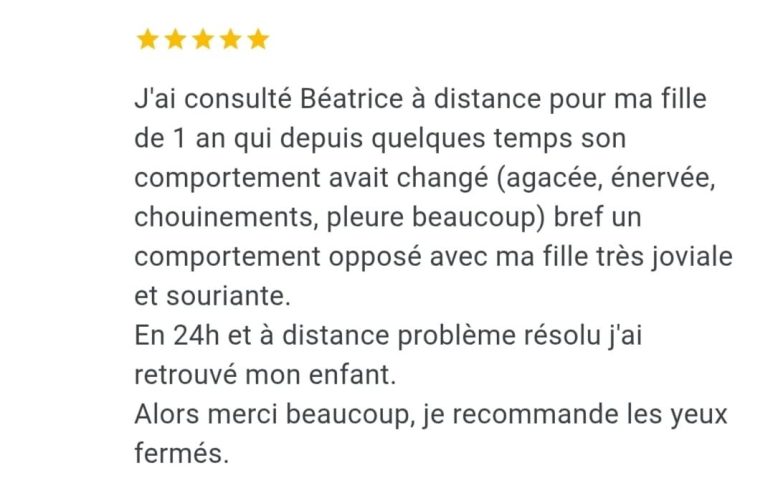 efficacité séance à distance sur bébé béa magnétiseuse Espalion